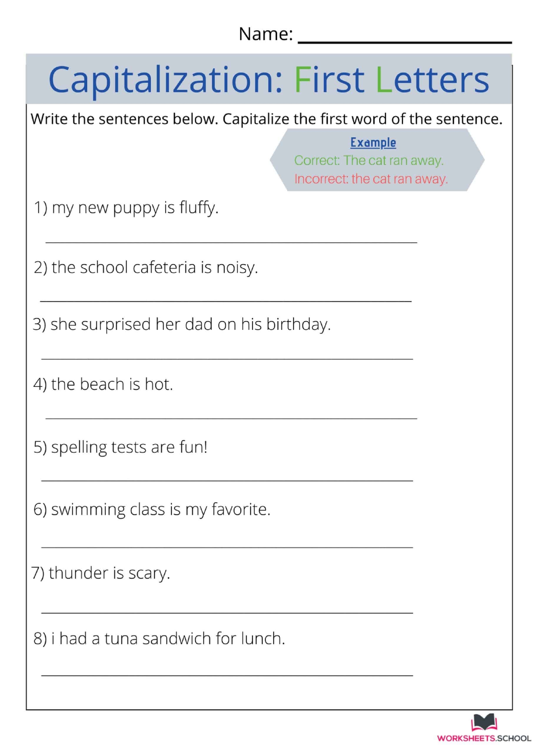 10 Awesome Capitalization Worksheets PDF EduWorksheets