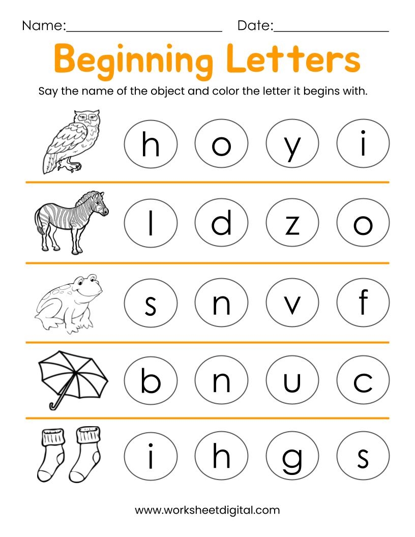 10 Printable Beginning Letters Worksheets For Kindergarten Preschool Homeschool Made By Teachers Spring Letters Worksheets Made By Teachers