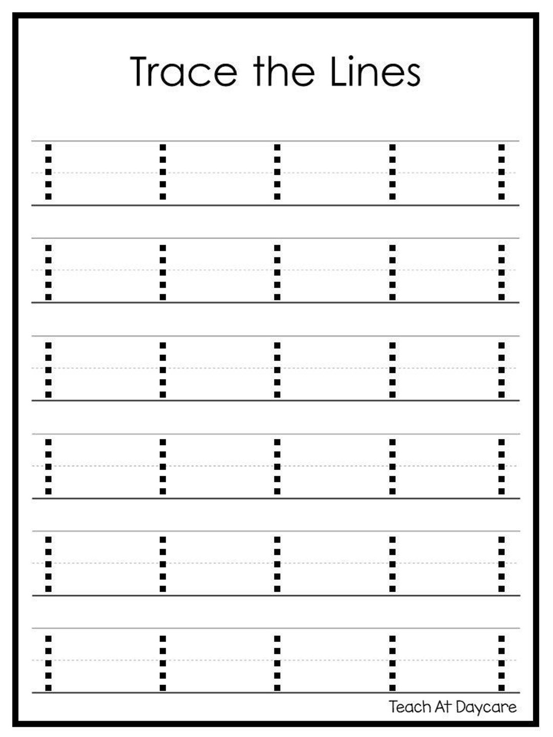 16 Printable Beginning Tracing Trace The Lines Worksheets Etsy Straight Line Tracing Worksheets Pdf Free