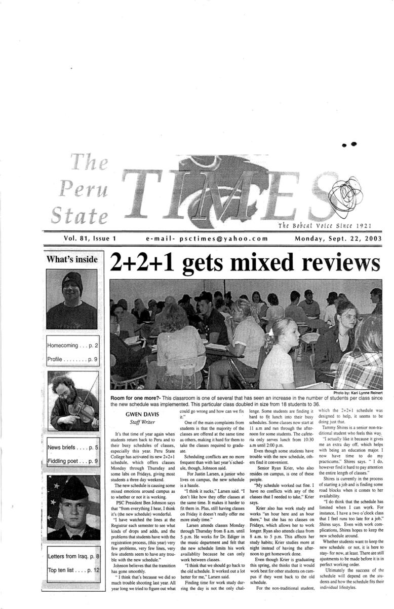 2003 2004 Peru State Times Peru NE Issues 1 10 By Peru State College Library Issuu 2003 2004 Peru State Times Peru NE Issues 1 10 By Peru State College Library Issuu