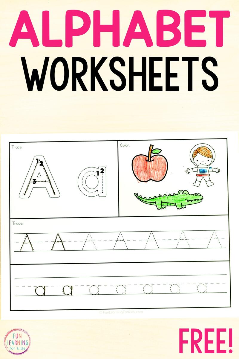 26 Alphabet Beginning Sounds Letter Tracing Worksheets Letter A Coloring Worksheet Free Printable Digital PDF