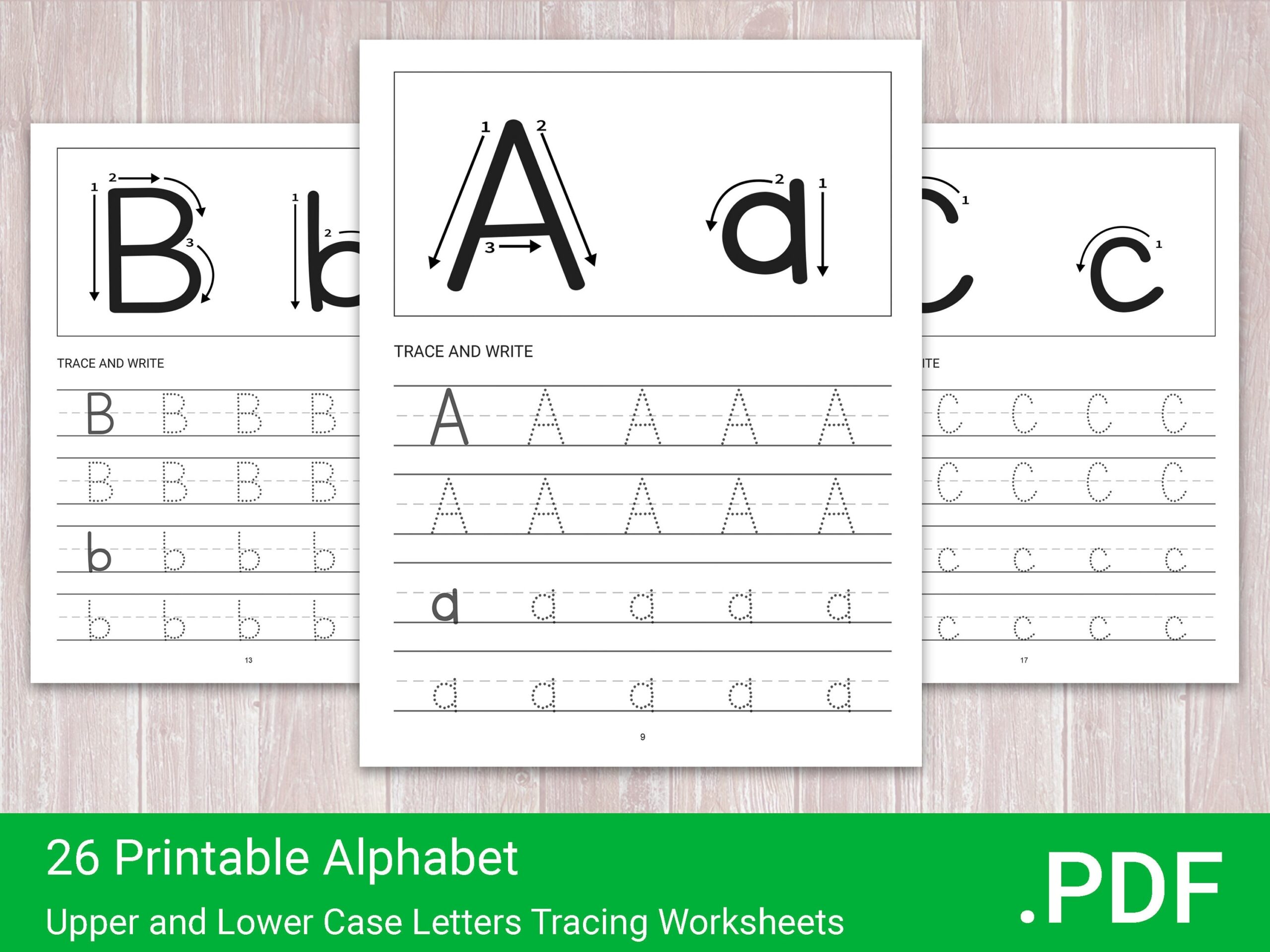 Letter Tracing Upper Lower Case Etsy