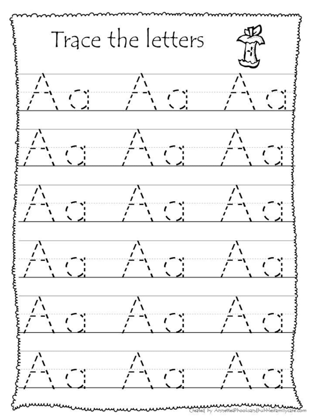 26 Printable Trace The Alphabet Worksheets Preschool Kdg Phonics Etsy Tracing Letter A Alphabet Worksheet For Kindergarten And Preschool Kids For Handwriting Practice And Educational Activities In A Printable Page Illust Stock Vector Image Art Alamy