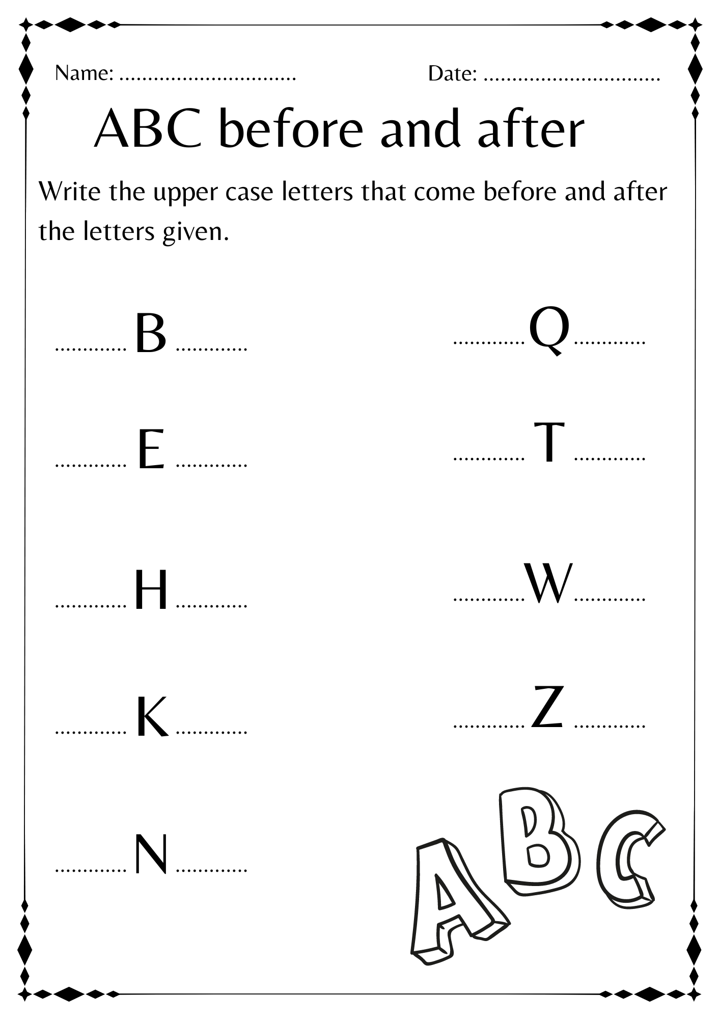 Abc Before And After Worksheet Alphabet For Kindergarten Made By Teachers Kindergarten Missing Letter Worksheet What Comes After Worksheets Library