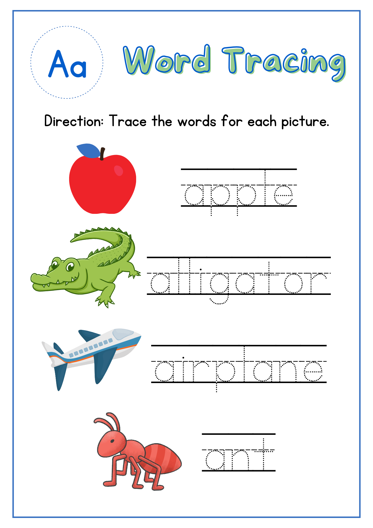Alphabet A To Z Word Tracing Made By Teachers Alphabet A To Z Word Tracing Made By Teachers