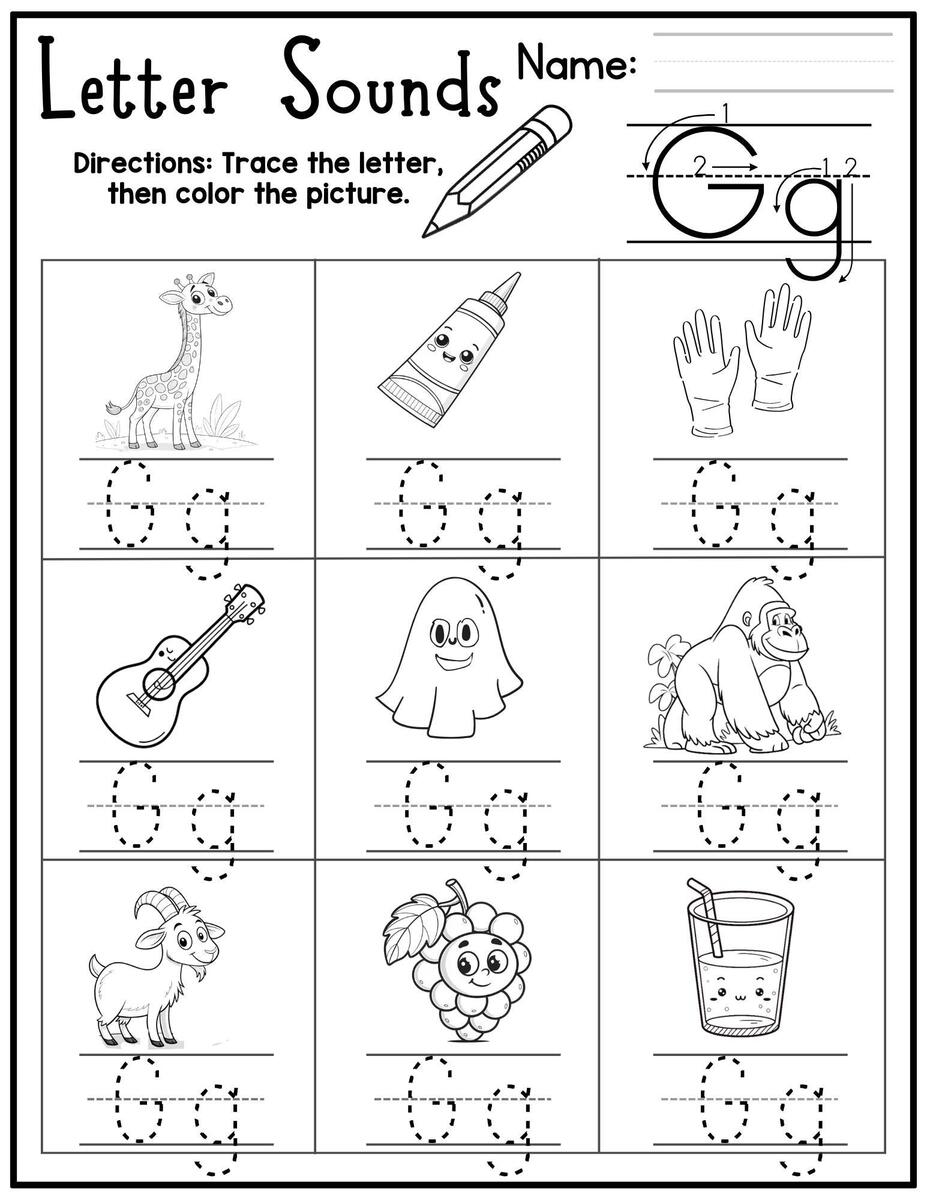 Alphabet Letter Sound Coloring Pages Tracing Worksheets Fun With Mama Shop