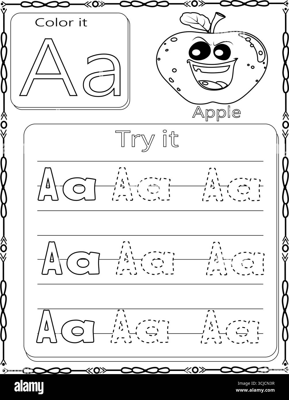 Alphabet Coloring A Black And White Stock Photos Images Alamy