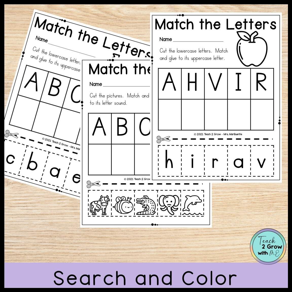 Alphabet Cut And Paste Letter Recognition And Beginning Letter Sounds Match Classful