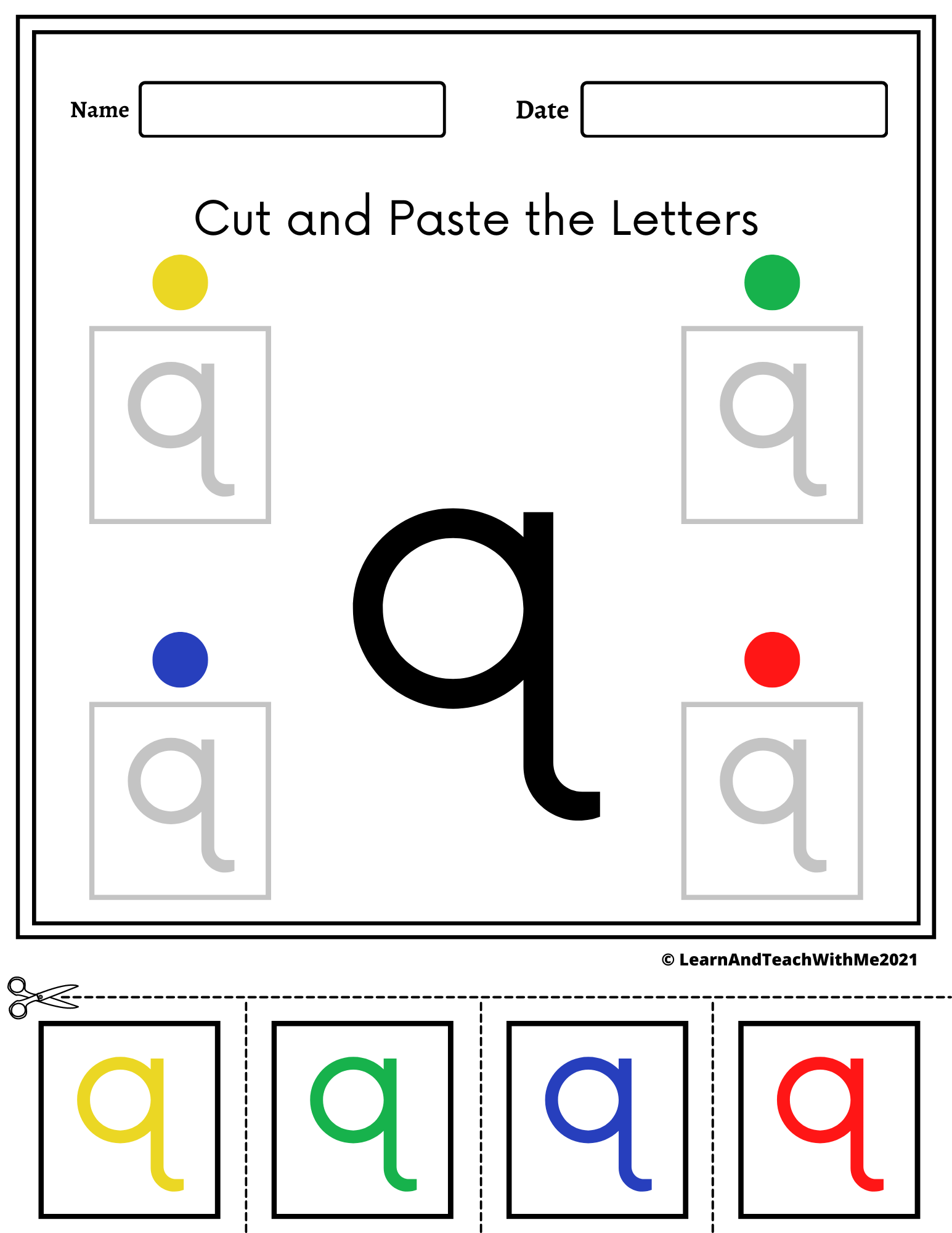 Alphabet Cut And Paste Worksheets Lowercase Letters Made By Teachers