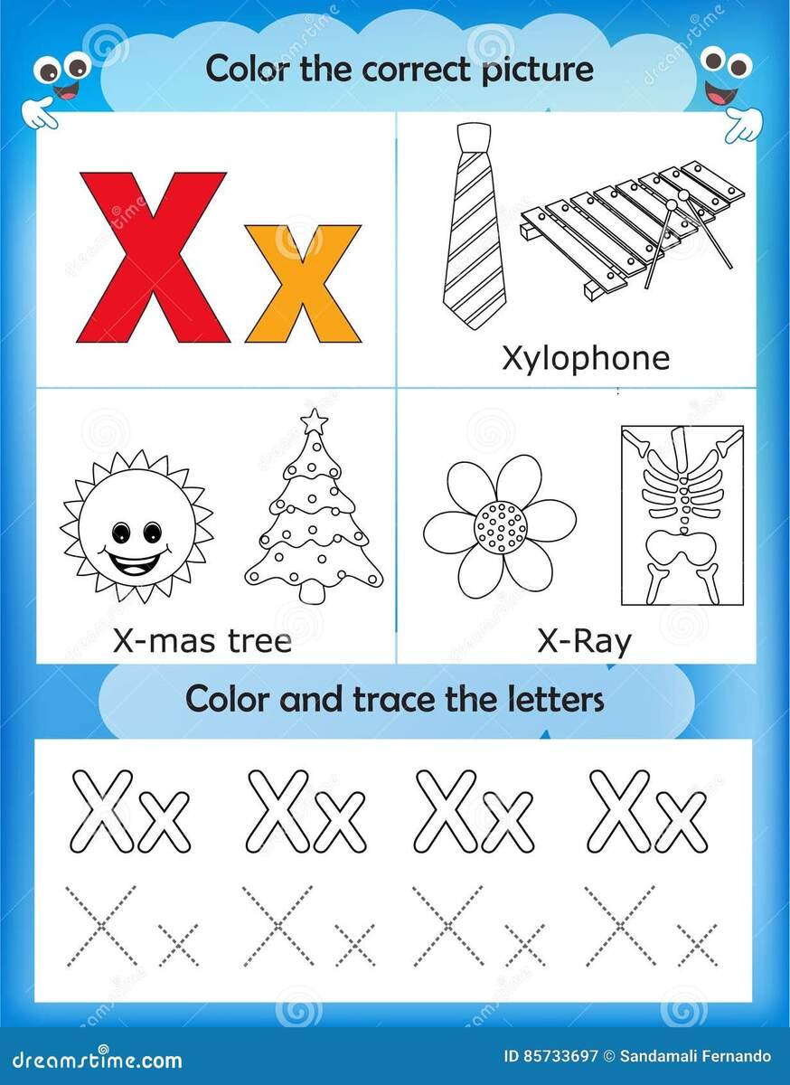 Alphabet Learning And Color Letter X Stock Illustration Illustration Of Guide Printable 85733697