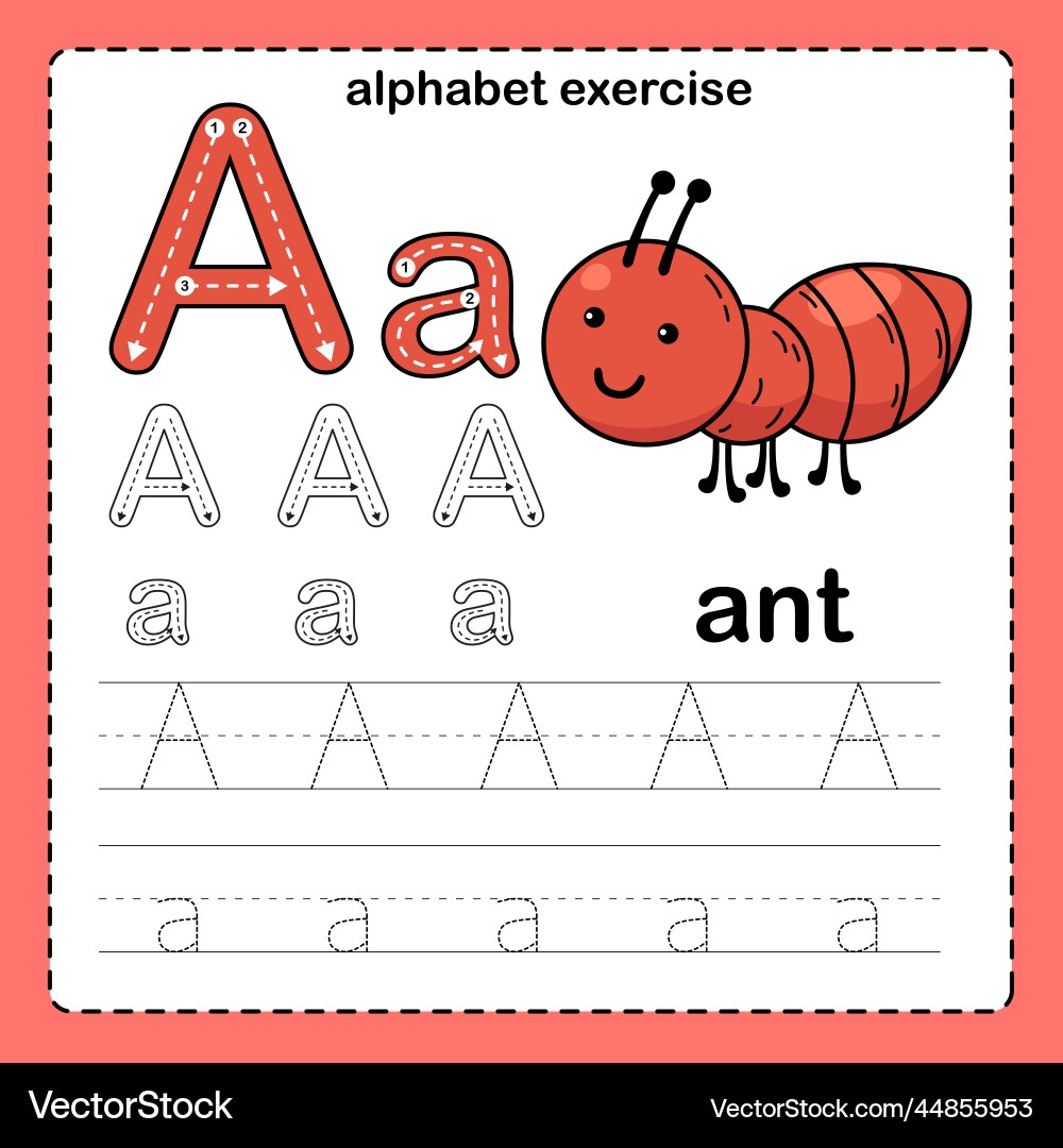 Alphabet Letter A Ant Learning Royalty Free Vector VectorStock Alphabet Letter A Ant Learning Royalty Free Vector VectorStock
