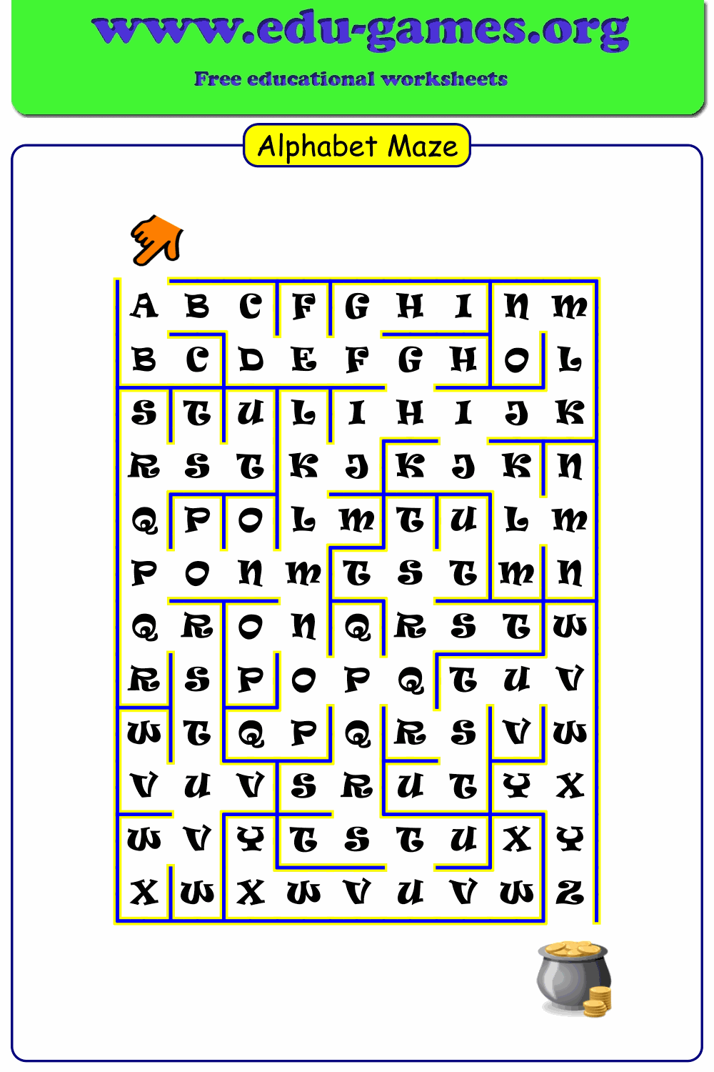 Alphabet Maze Maker Free Printable Worksheet Generator With Fun Fonts Alphabet Maze Maker Free Printable Worksheet Generator With Fun Fonts