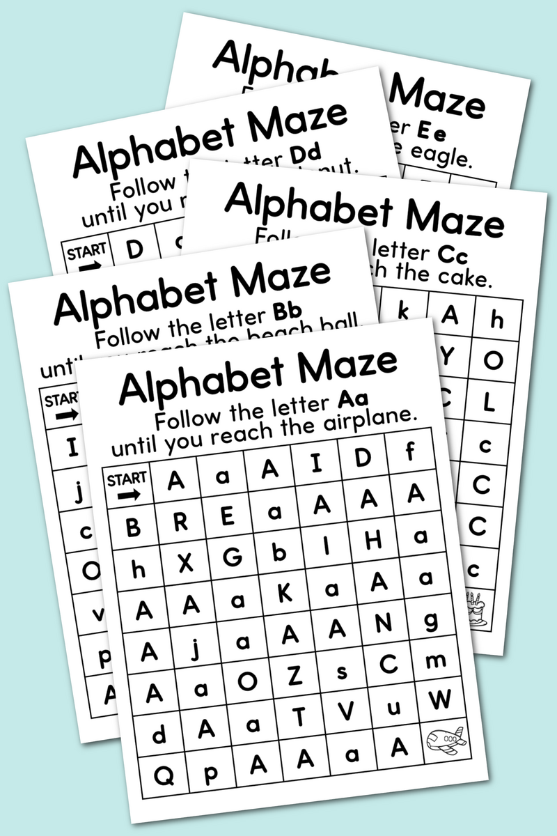Alphabet Mazes Printable Free Games For Alphabet Learning