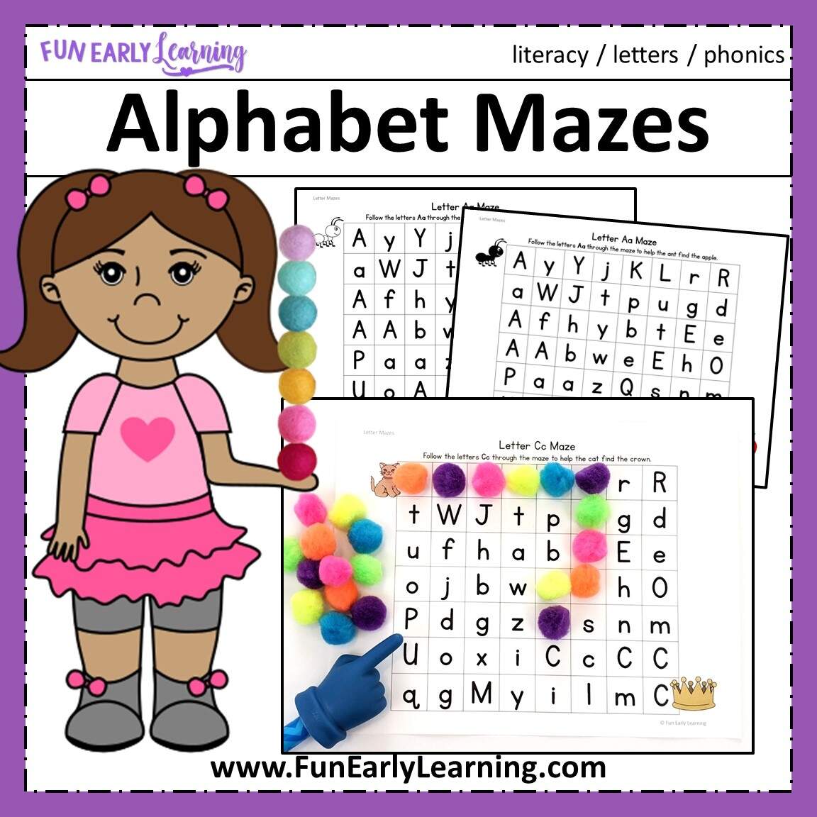 Alphabet Mazes Printable Fun Early Learning Alphabet Mazes Printable Fun Early Learning