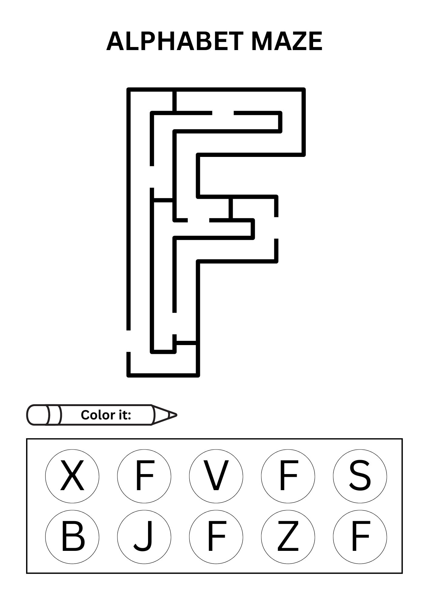 Alphabet Mazes Printable Letter Worksheets digital Download Etsy
