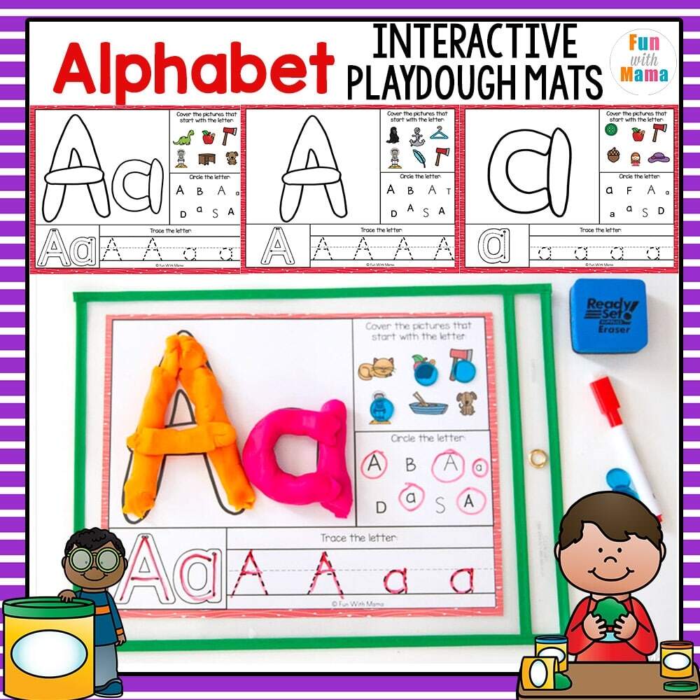 Alphabet Playdough Mats Interactive Fun With Mama Play Dough Letter Mats Fun Early Learning