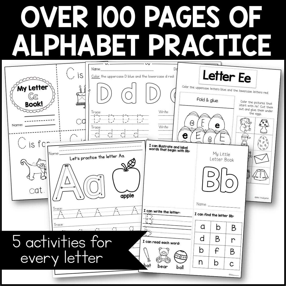 Alphabet Tracing And Writing Practice Printables Miss Kindergarten