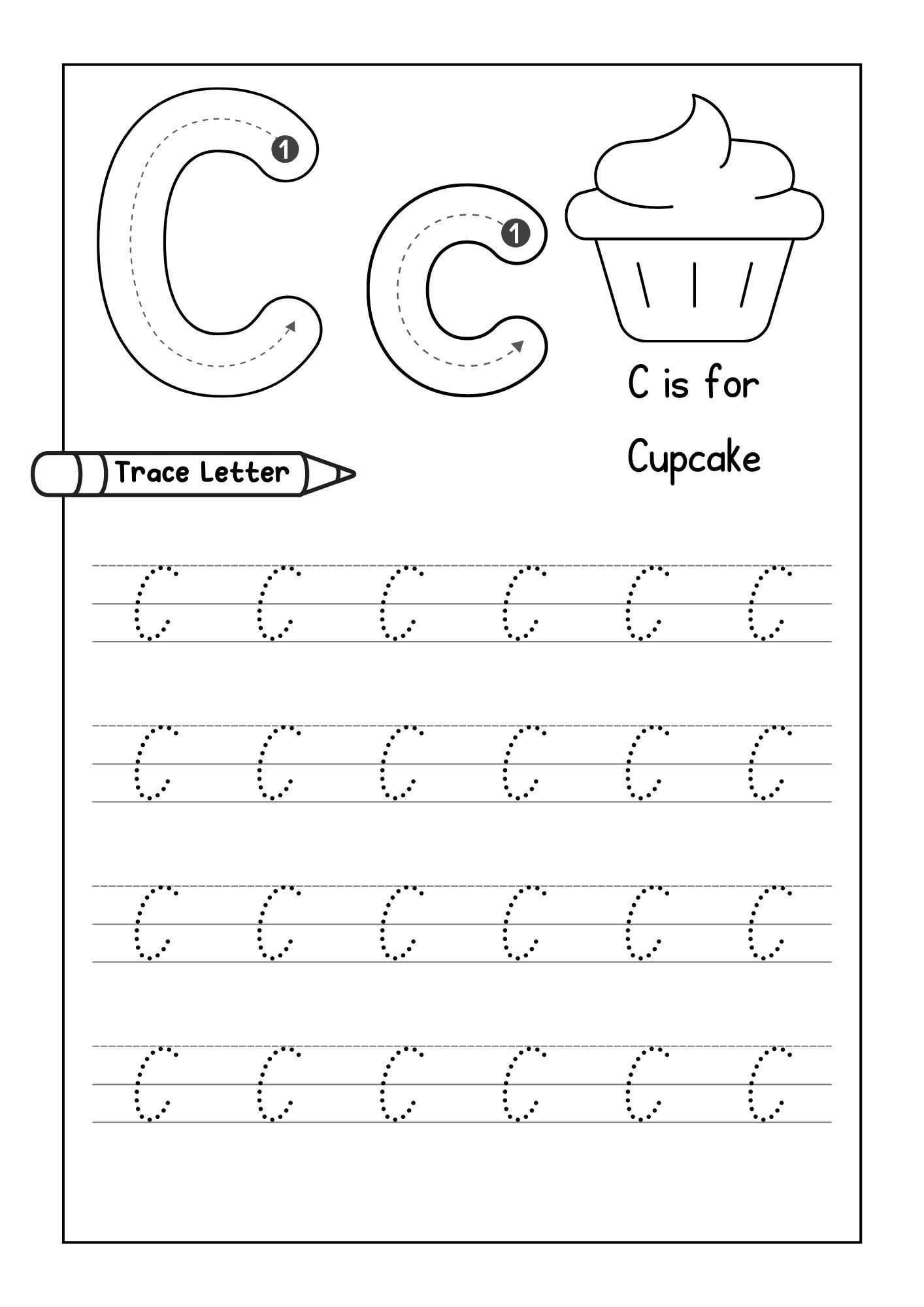 Alphabet Tracing Practice Letter C Handwriting Worksheet Uppercase Lowercase Made By Teachers Tracing Letters Alphabet Tracing Worksheets Free Printable Capital Letter Tracing Worksheets MegaWorkbook