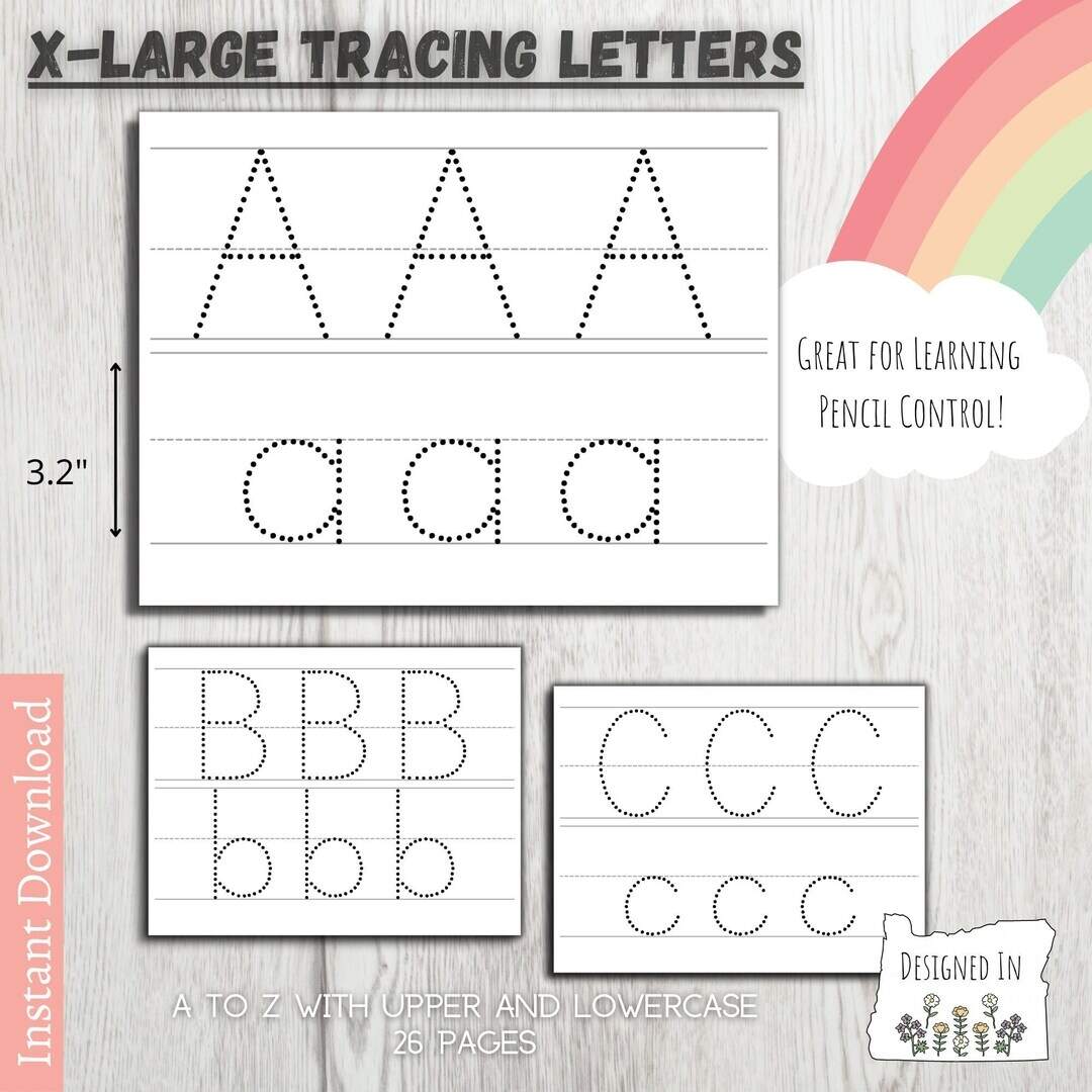 Alphabet Tracing Printable Large Letters For Preschool Curriculum Worksheets ABC Pre K Etsy Alphabet Tracing Printable Large Letters For Preschool Curriculum Worksheets ABC Pre K Etsy
