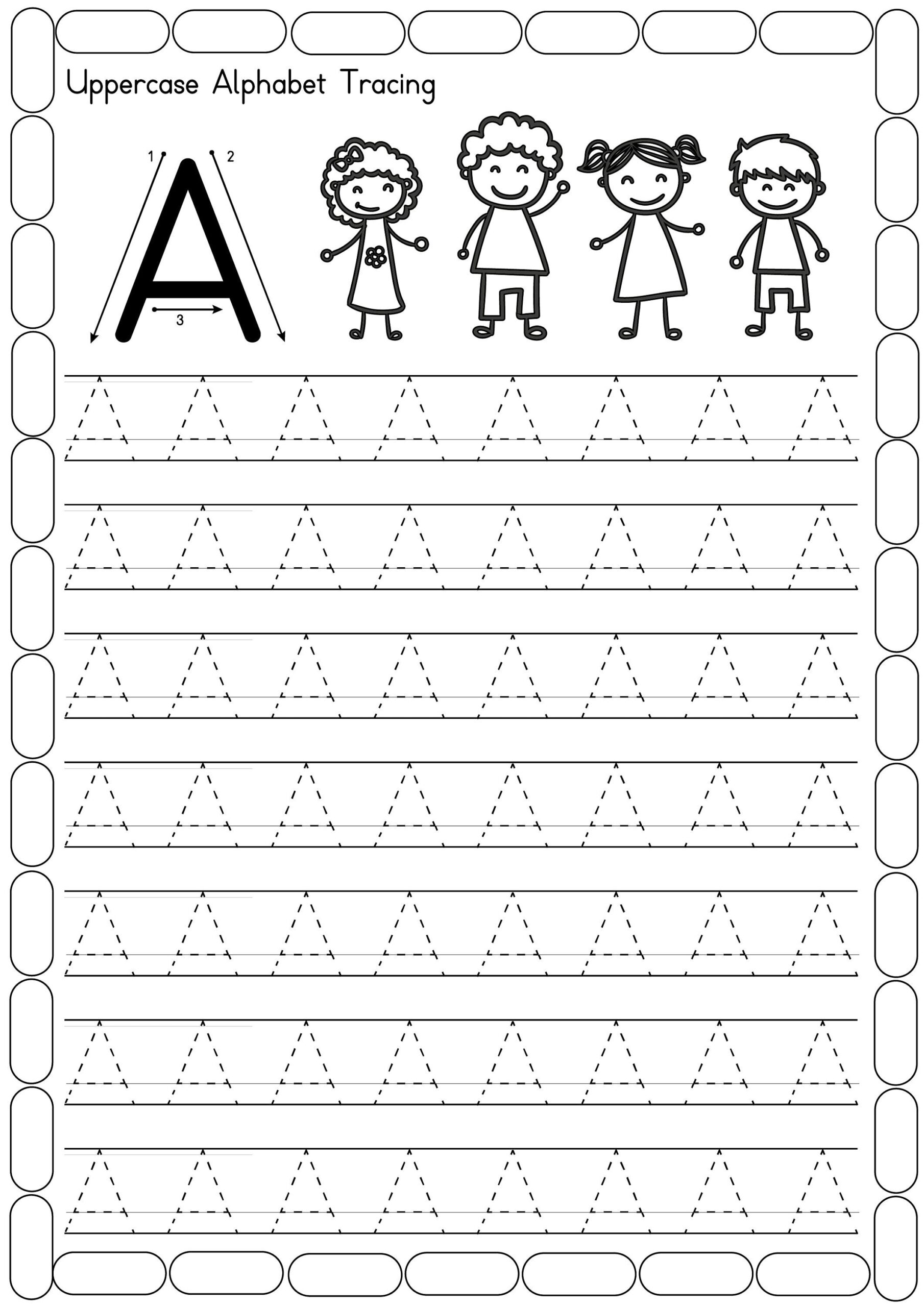 Alphabet Tracing Worksheets 26 Printable Uppercase Pages PDF Etsy Alphabet Tracing Worksheets 26 Printable Uppercase Pages PDF Etsy