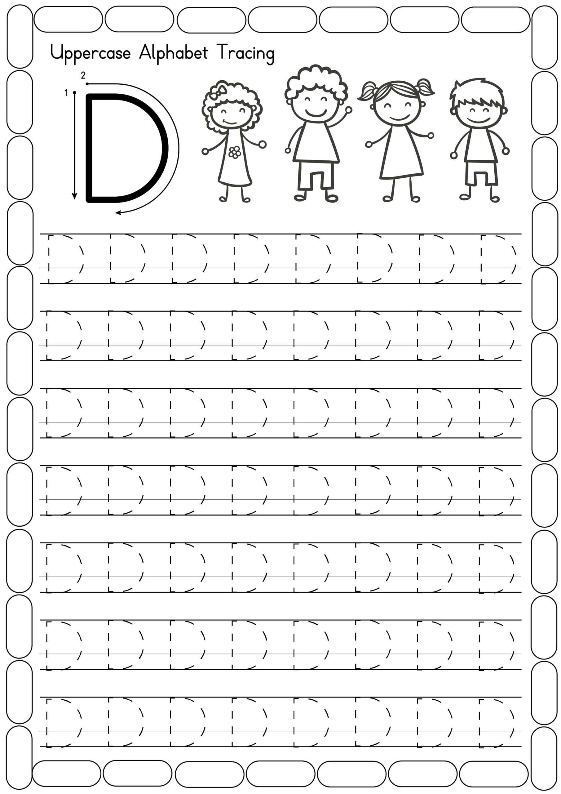 Alphabet Tracing Worksheets 26 Printable Uppercase Pages PDF Etsy Alphabet Tracing Worksheets Printable Nature Inspired Learning