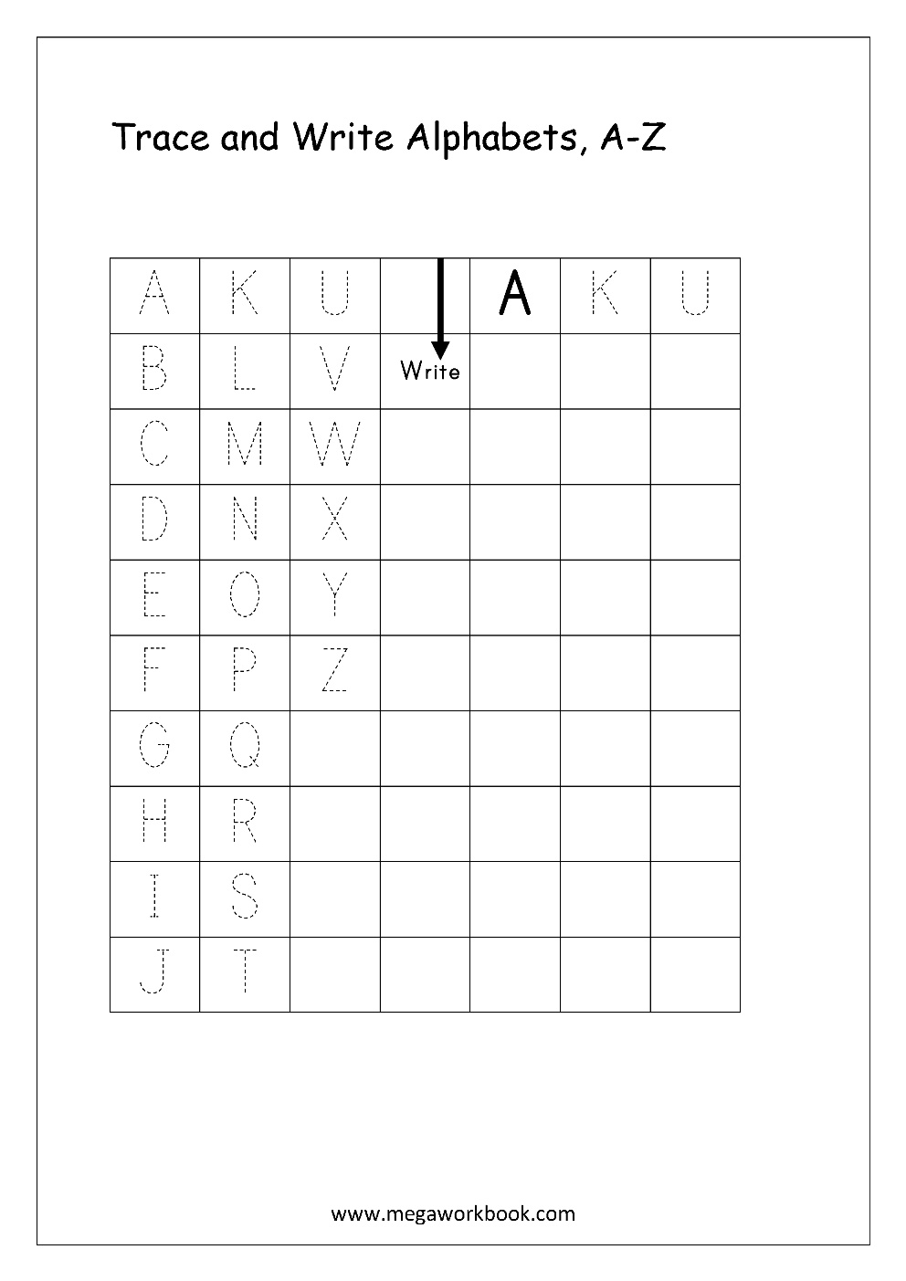 Alphabet Worksheets Preschool Alphabet Worksheets Capital Letters Uppercase MegaWorkbook