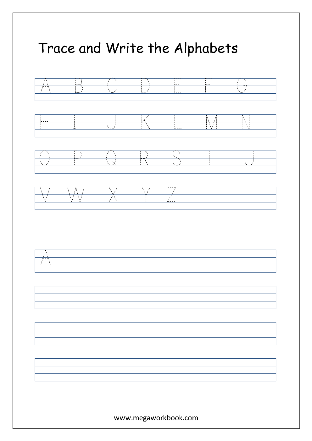 Alphabet Worksheets Preschool Alphabet Worksheets Capital Letters Uppercase MegaWorkbook