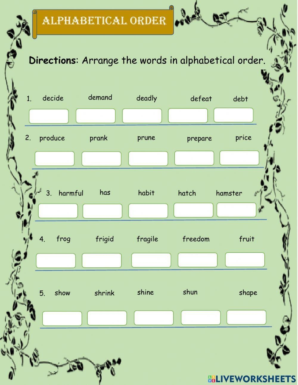 Alphabetical Order Interactive Exercise For Grade 4 Worksheets Library Alphabetical Order Interactive Exercise For Grade 4 Worksheets Library