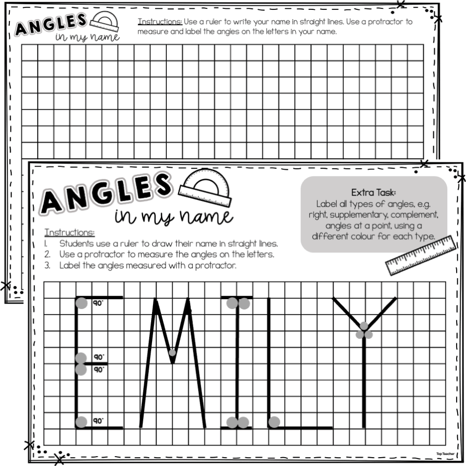Angles In My Name Template Top Teacher