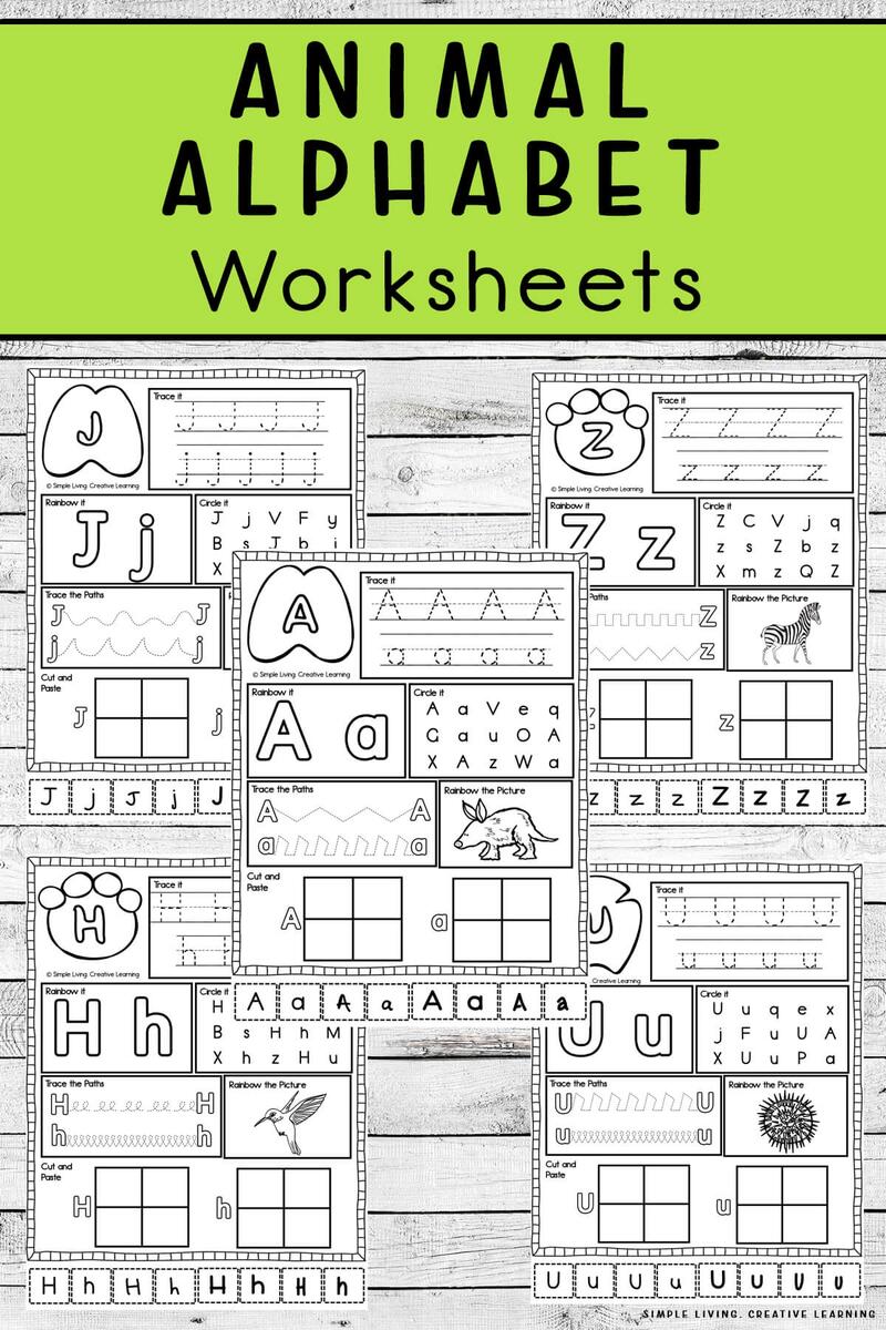 Animal Alphabet Worksheets Simple Living Creative Learning Animal Alphabet Worksheets Simple Living Creative Learning