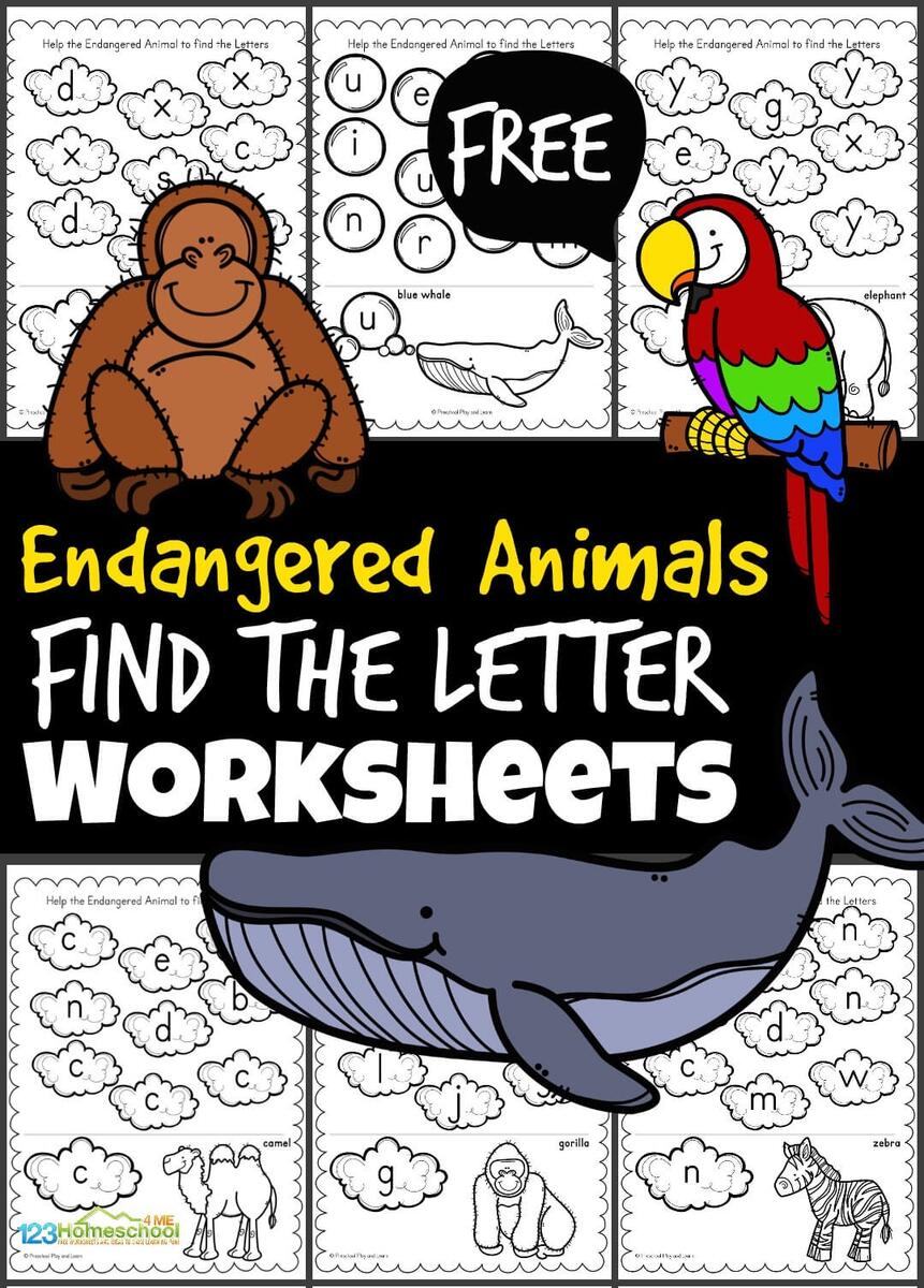 Animal Find The Letter Search Visual Discrimination Worksheets Animal Find The Letter Search Visual Discrimination Worksheets
