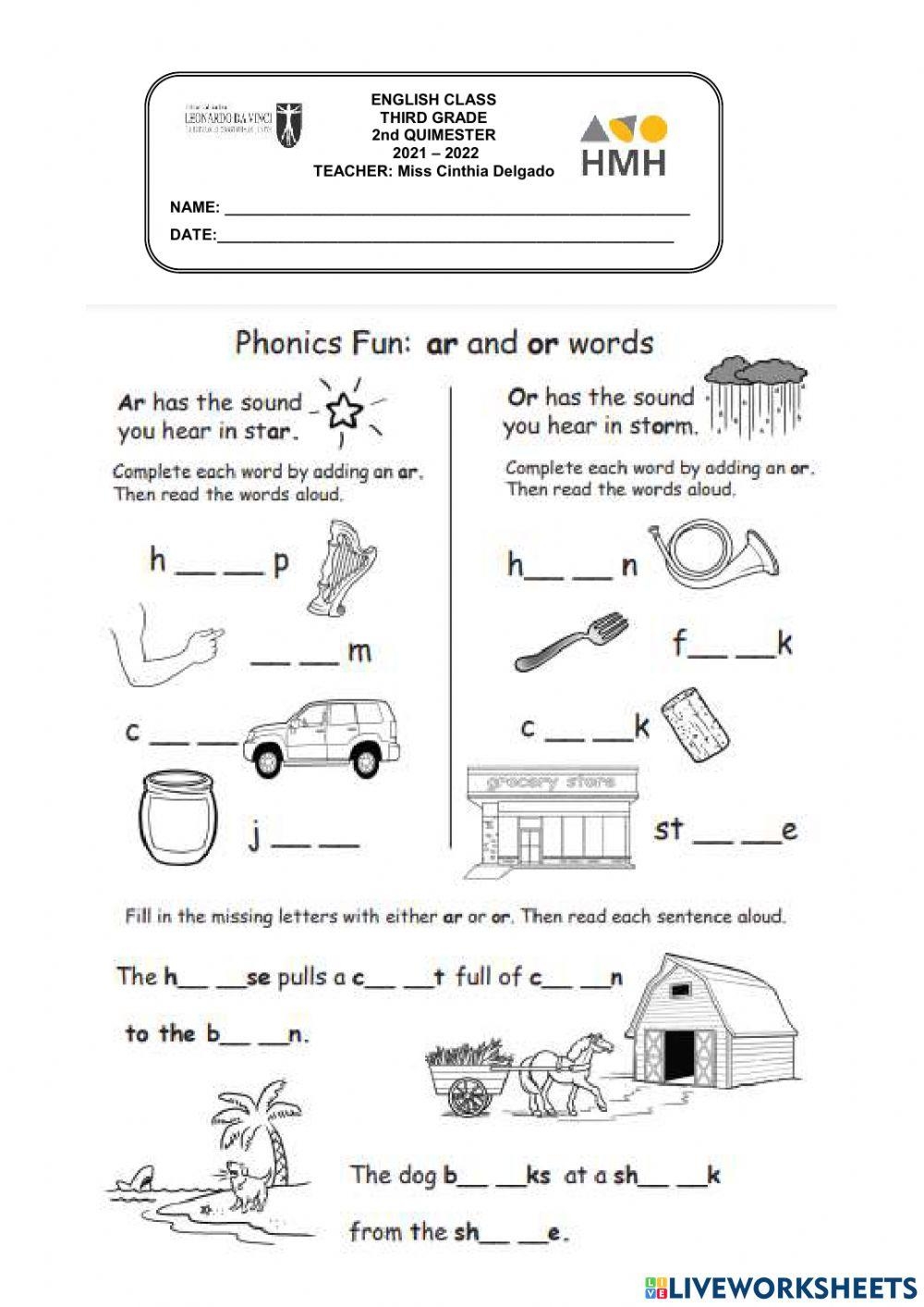 Ar Word Family Reading Comprehension Worksheets Library