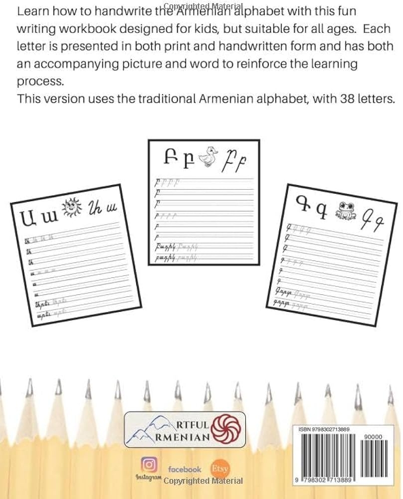 Armenian Alphabet Handwriting Workbook Traditional Alphabet Armenian Alphabet Traditional Tamrazian Alex 9798302713889 Amazon Books Eastern Armenian Alphabet Flashcards Tracing Armenian Letters Armenian Language Armenia Vocabulary Printable Bilingual Cards Pronunciations Etsy