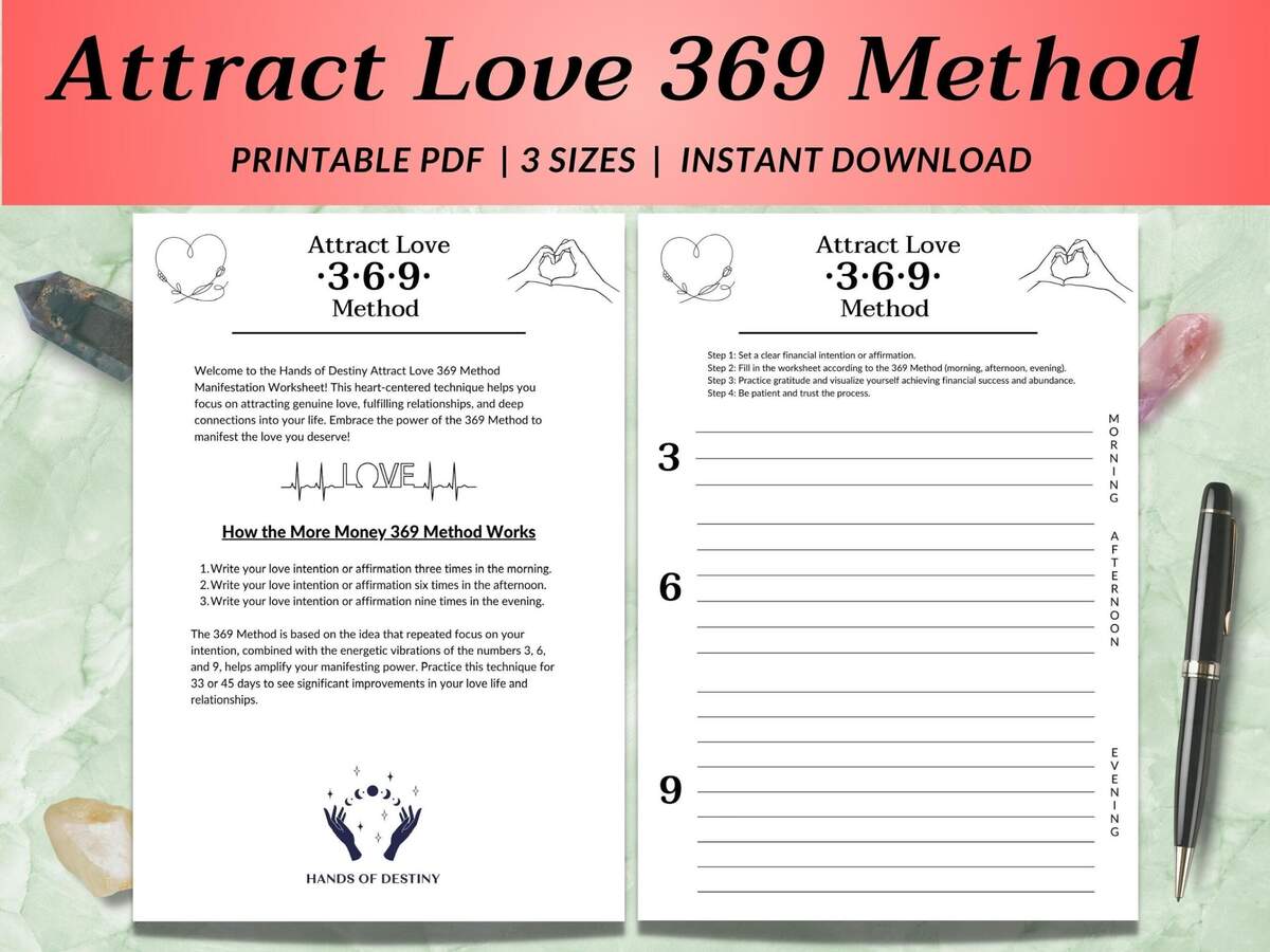 Attract Love 369 Method Worksheet Love Affirmations Daily Affirmations Dream Partner Manifest Journal Print At Home Digital Download Etsy Attract Love 369 Method Worksheet Love Affirmations Daily Affirmations Dream Partner Manifest Journal Print At Home Digital Download Etsy