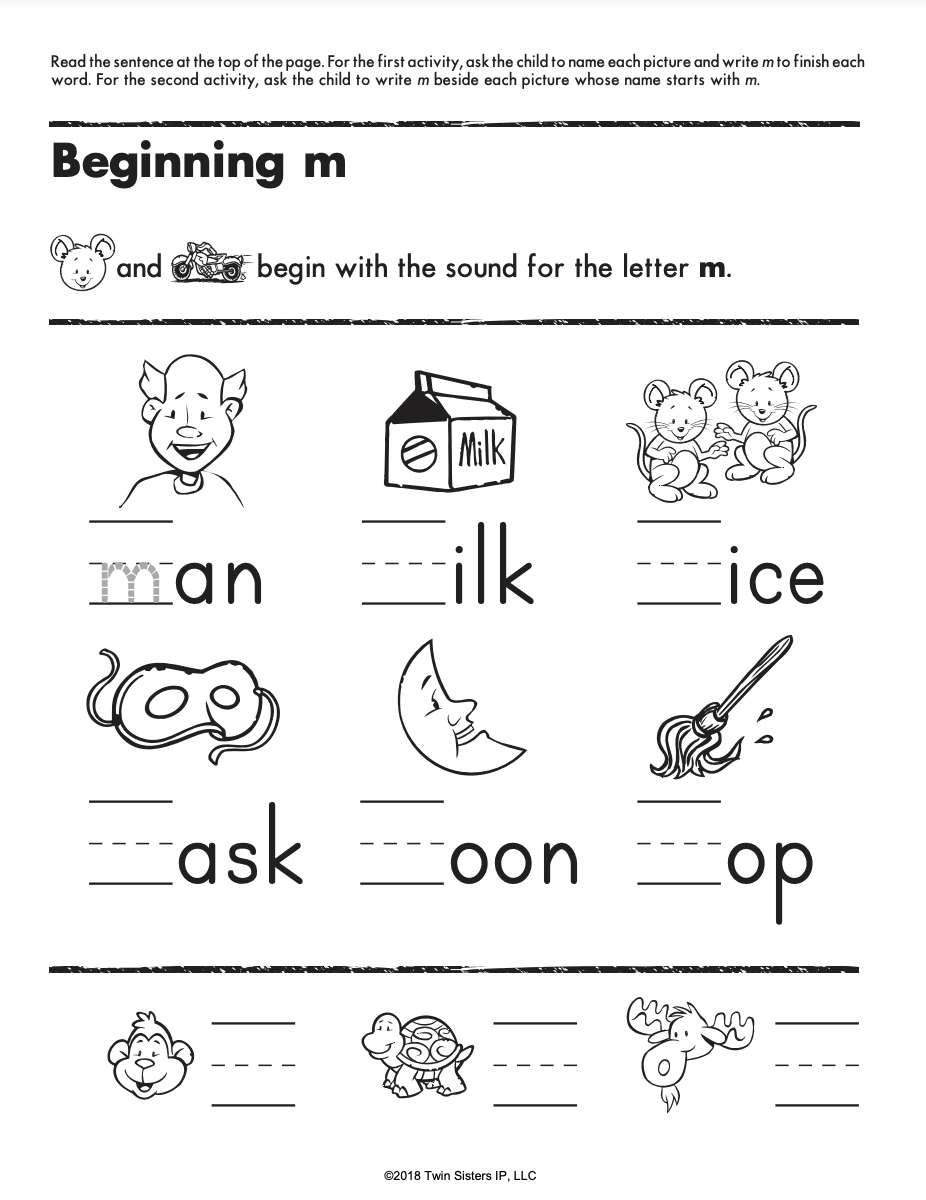 Beginning Sounds M Z Printable Workbook By Teach Simple Beginning Sounds M Z Printable Workbook By Teach Simple