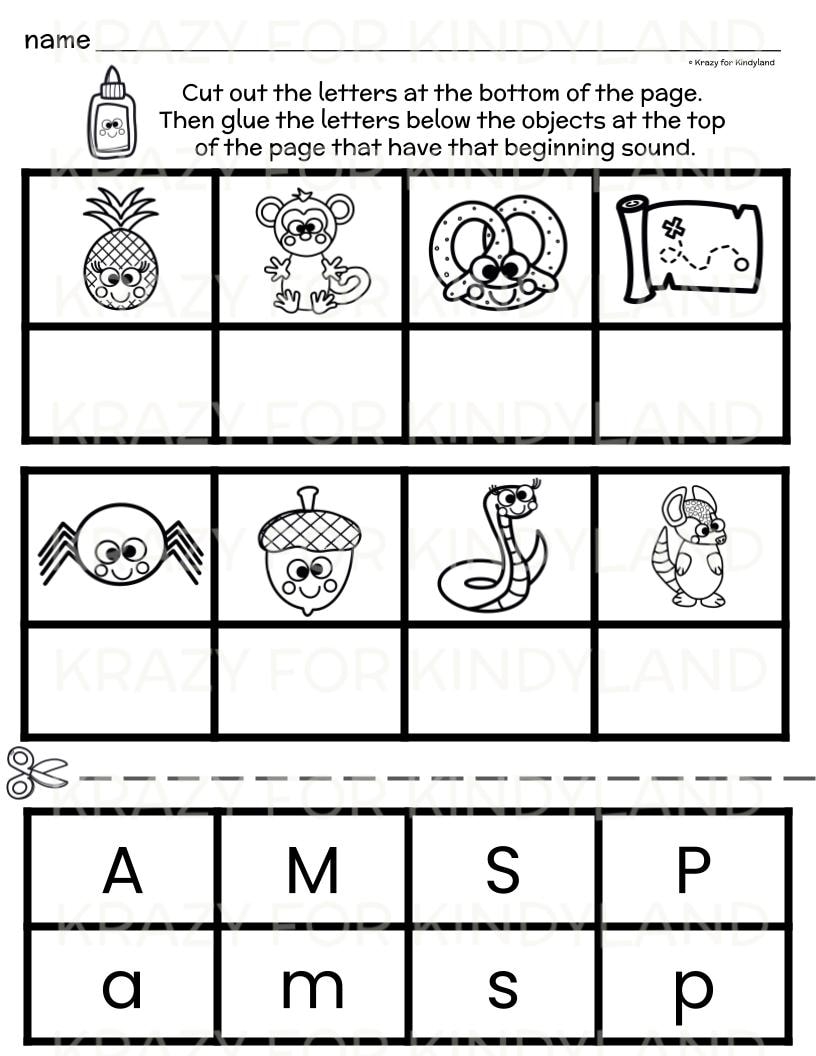 Beginning Sounds Worksheet Activities Multiple Choice Upper Lower Sort