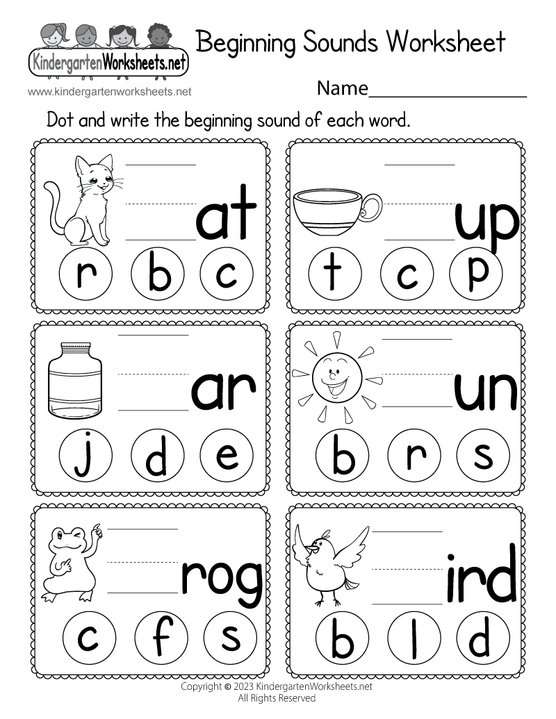 Beginning Sounds Worksheets Superstar Worksheets