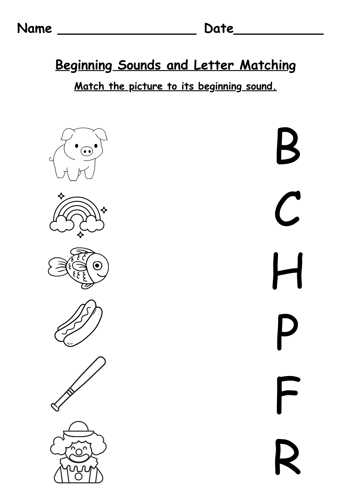 Beginning Sounds Worksheets Beginning Sounds Worksheet Free Printable Digital PDF