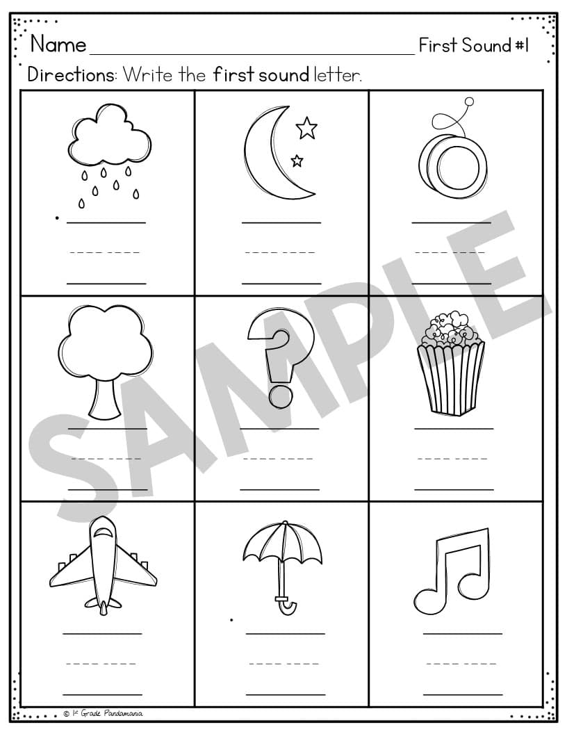Beginning Sounds Worksheets Phonics Activities 1st Grade Pandamania