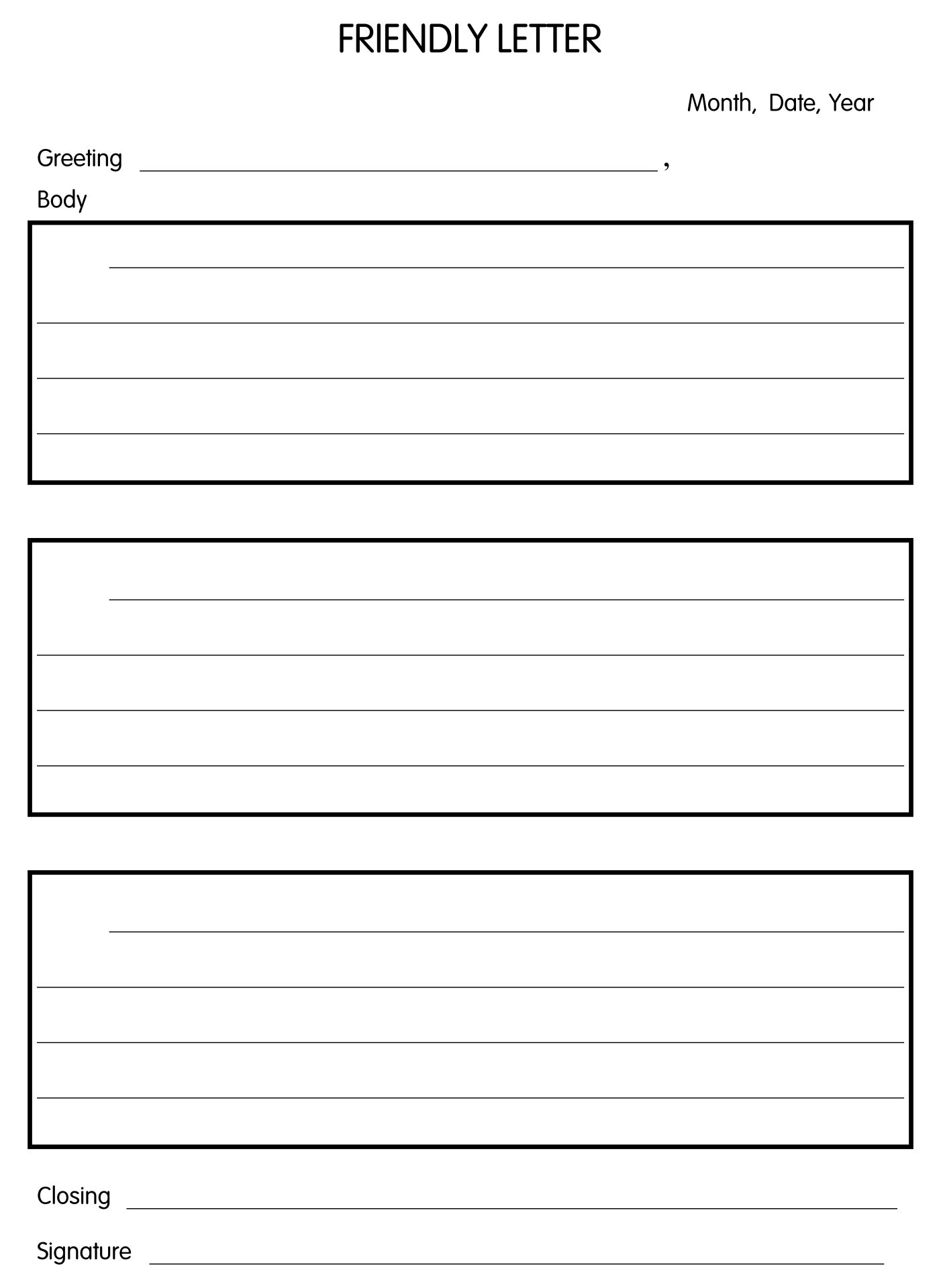 Blank Template Friendly Letter 10 Free PDF Printables Printablee Blank Template Friendly Letter 10 Free PDF Printables Printablee
