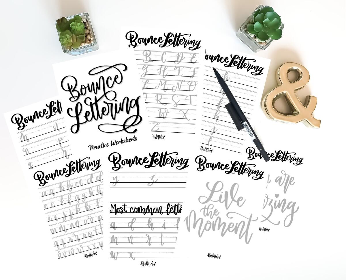 Bounce Lettering Practice Worksheets Hand Lettering Brush Lettering Bouncing Lettering Etsy Bounce Lettering Practice Worksheets Hand Lettering Brush Lettering Bouncing Lettering Etsy
