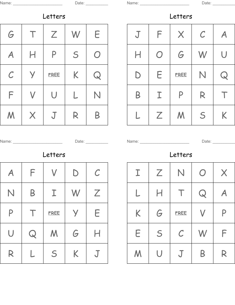 Capital Letters Bingo Cards WordMint 79 Alphabet Ideas Lettering Alphabet Kindergarten Language Arts Alphabet