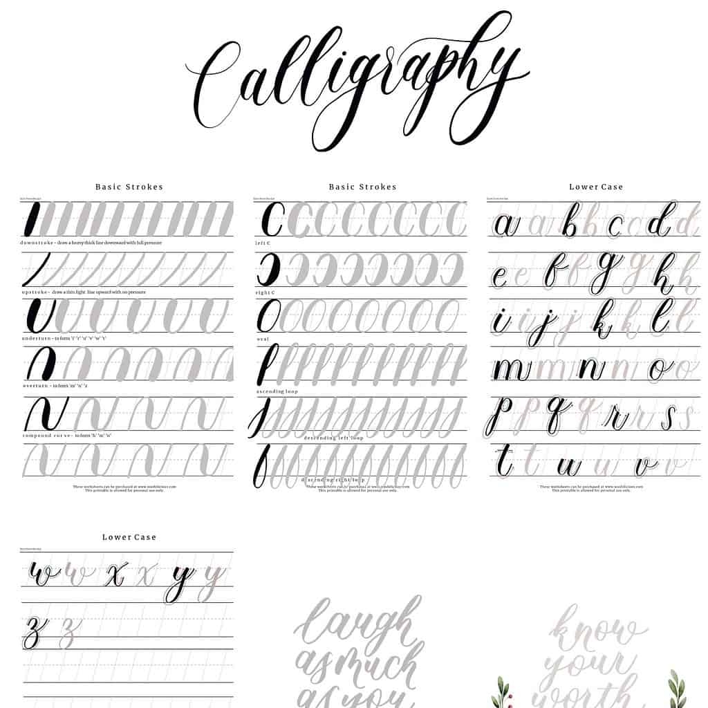 Capital Letters Brush Lettering Sheets Brush Lettering Practice Sheets Uppercase Alphabet