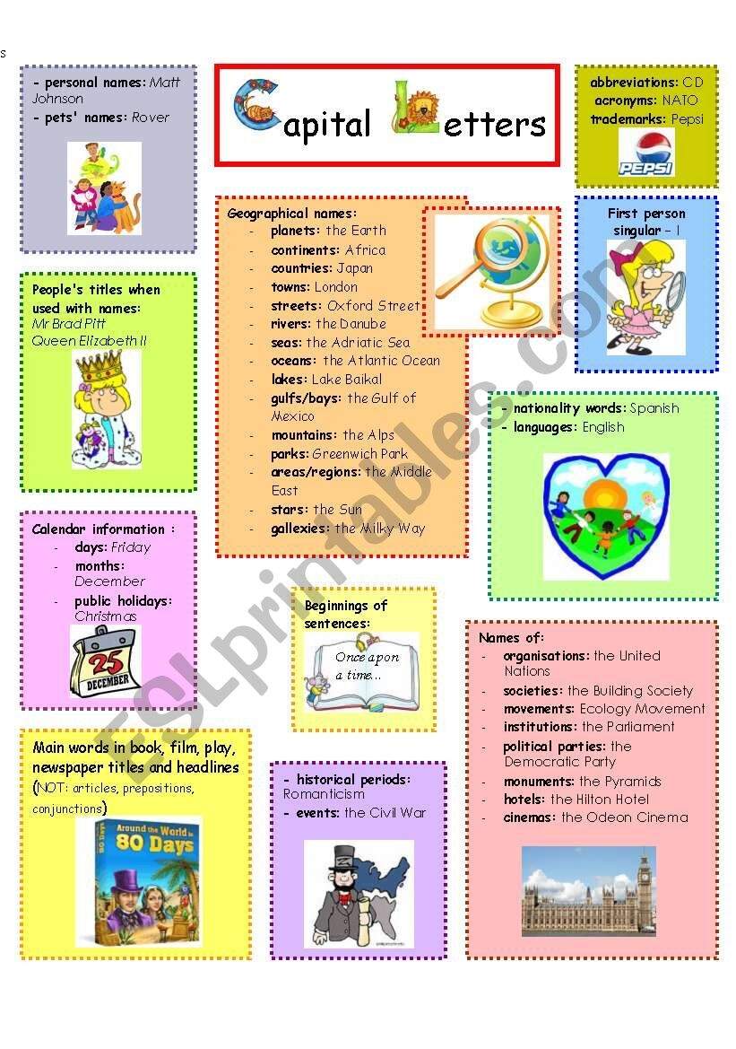 CAPITAL LETTERS ESL Worksheet By Marta V CAPITAL LETTERS ESL Worksheet By Marta V