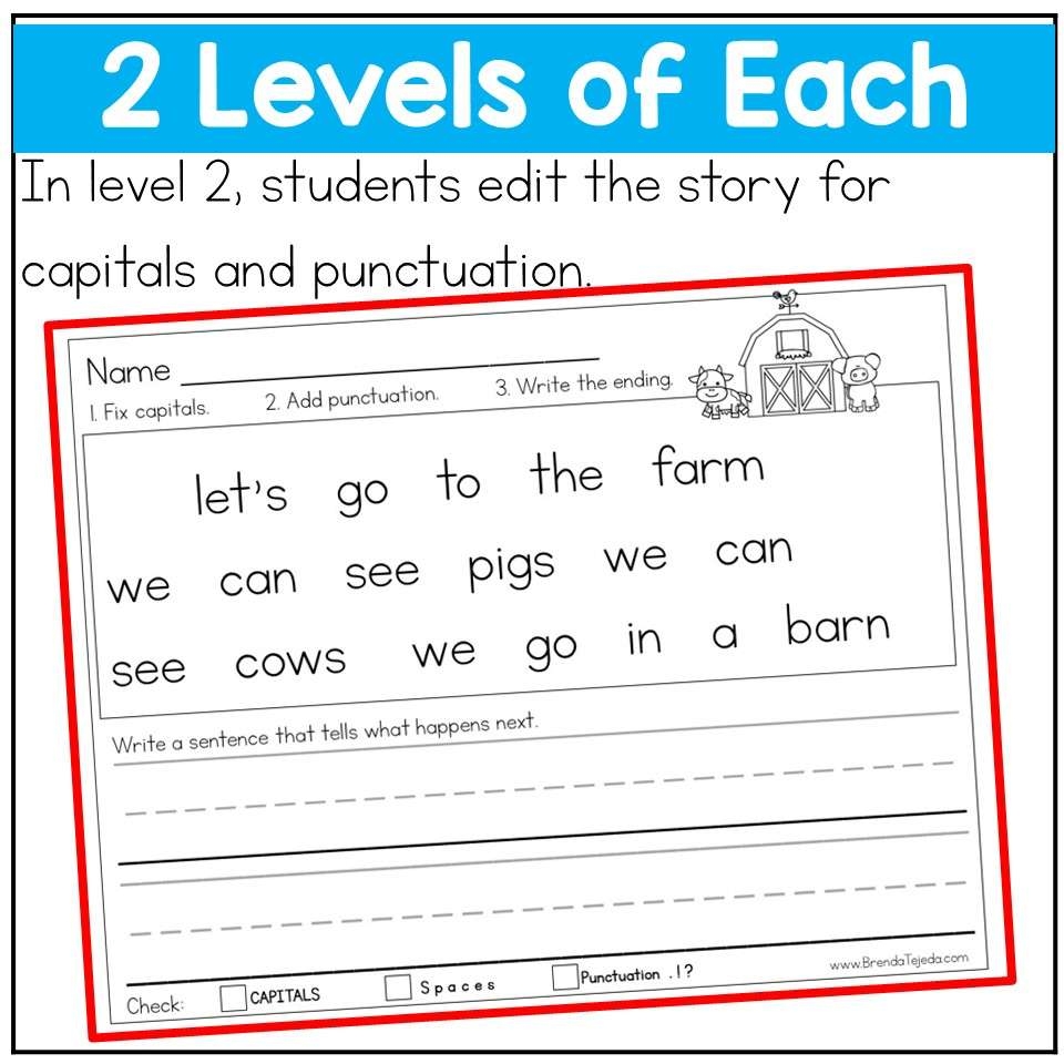 Capitalization And Punctuation Worksheets Sentence Editing And Structure Bundle Tejeda S Tots