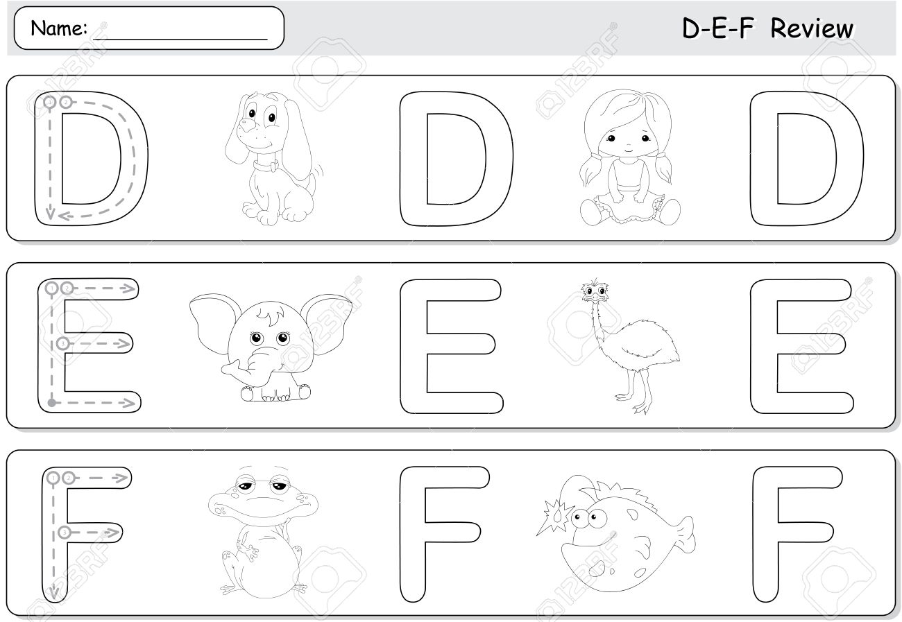 Cartoon Dog Doll Elephant Emu Frog And Fish Alphabet Tracing Worksheet D E F Review Royalty Free SVG Cliparts Vectors And Stock Illustration Image 67010281 Cartoon Dog Doll Elephant Emu Frog And Fish Alphabet Tracing Worksheet D E F Review Royalty Free SVG Cliparts Vectors And Stock Illustration Image 67010281