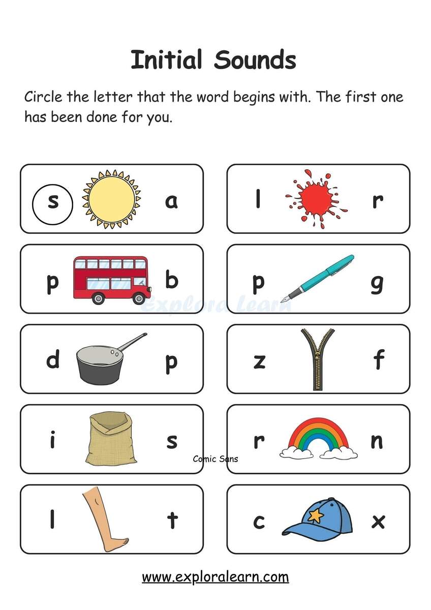 Circle Beginning Sounds Advanced Letter A Circle And Write Beginning Sounds Worksheet Ezpzphonics