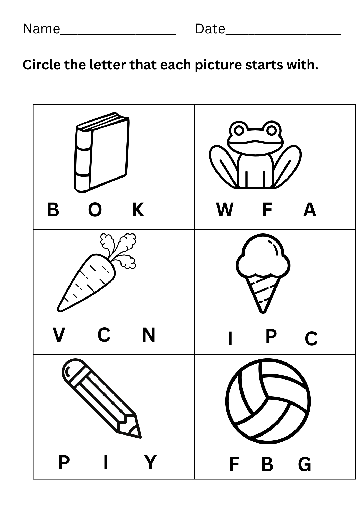 Circle The Beginning Sound Free Printable Building Literacy Foundations Beginning Sounds Worksheets For Early Learners