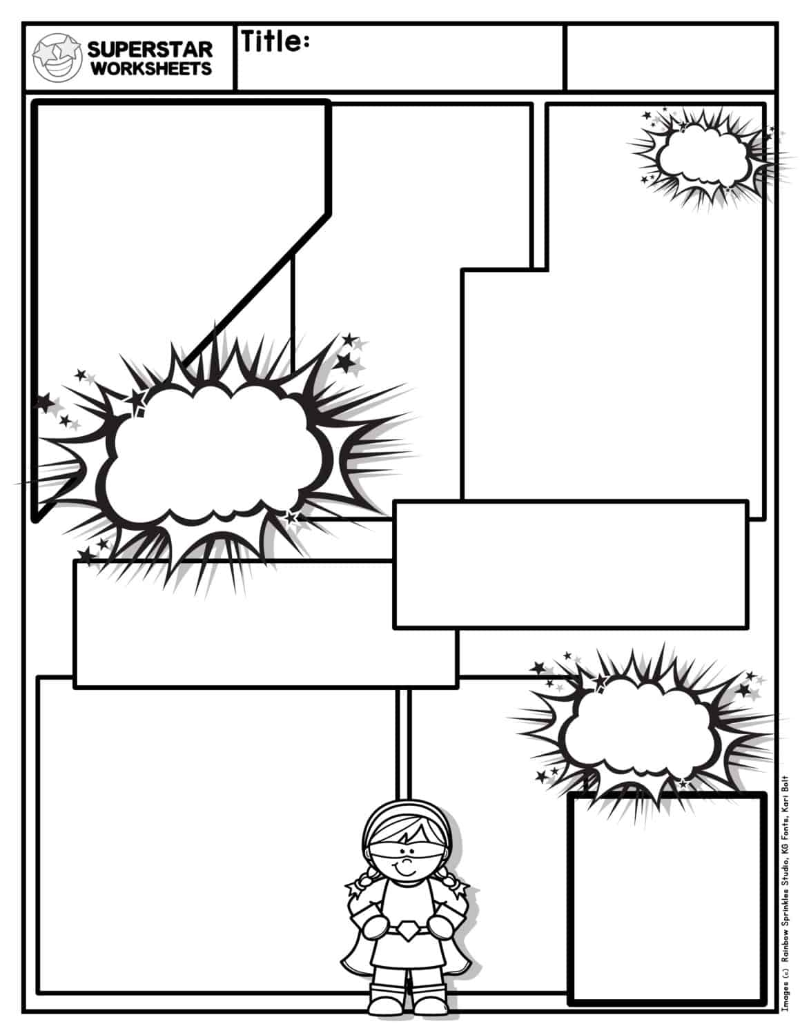 Comic Strip Template Free Printables Superstar Worksheets Comic Strip Template Free Printables Superstar Worksheets