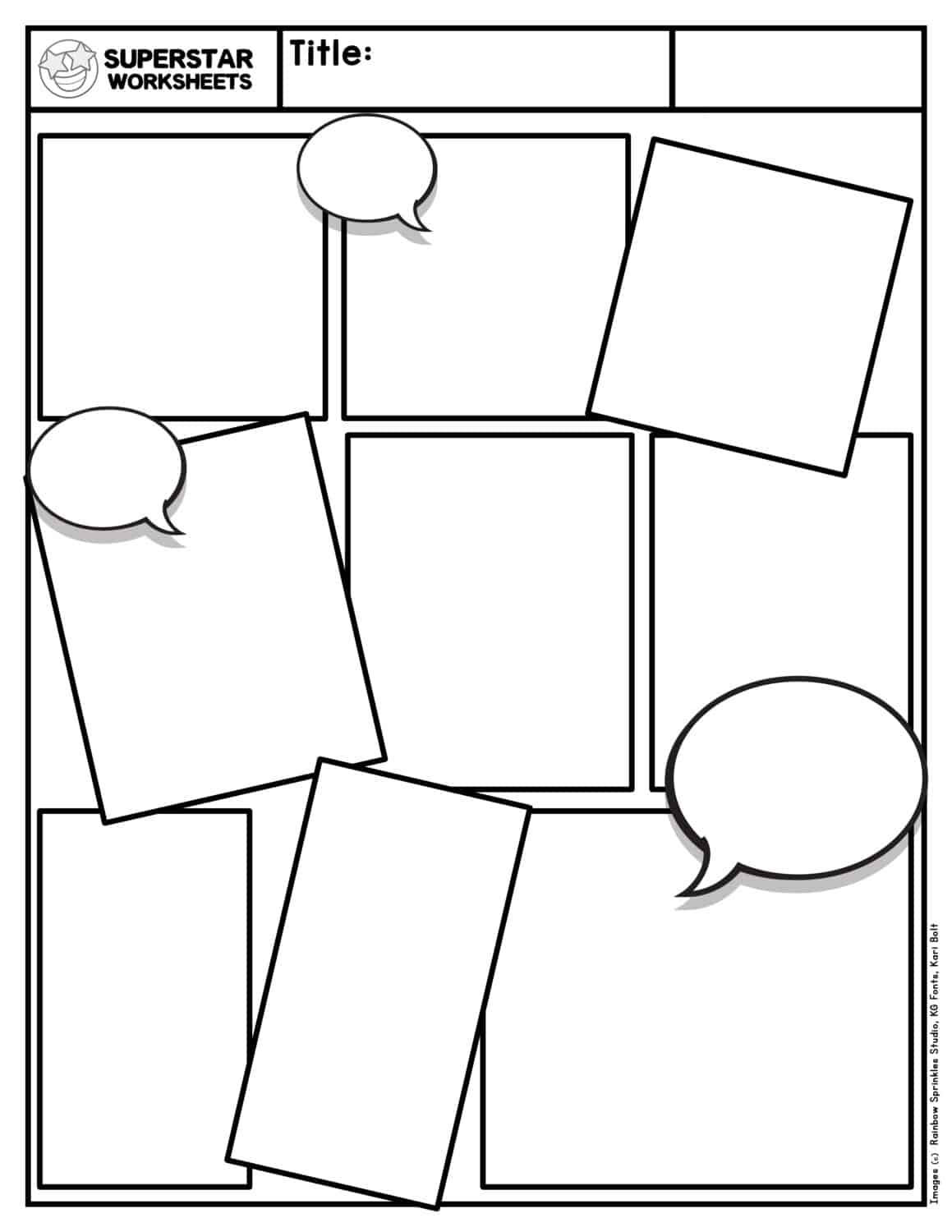 Comic Strip Template Free Printables Superstar Worksheets